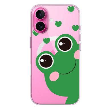 Чохол прозорий Print Happy Nice with MagSafe для iPhone 16 Plus Frog - ash-mobile.com.ua - фото 3