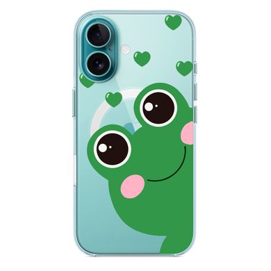 Чохол прозорий Print Happy Nice with MagSafe для iPhone 16 Plus Frog - ash-mobile.com.ua - фото 2