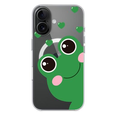 Чохол прозорий Print Happy Nice with MagSafe для iPhone 16 Plus Frog - ash-mobile.com.ua - фото 4