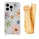 Чехол прозрачный с ремешком Print Flower для iPhone X | XS Spring Breeze/Yellow