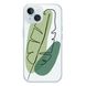 Чехол прозрачный Print Leaves with MagSafe для iPhone 14 Plus Green
