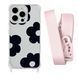 Чехол прозрачный с ремешком Print Flower Color для iPhone 7 | 8 | SE 2 | SE 3 Black/Pink Sand