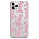 Чохол прозорий Print Meow для iPhone 14 PRO Leopard Pink