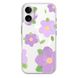 Чехол прозрачный Print Flower Color with MagSafe для iPhone 16 Plus Purple - ash-mobile.com.ua - фото 1