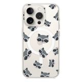 Чохол прозорий Print Animals with MagSafe для iPhone 15 PRO MAX Raccoon - 1