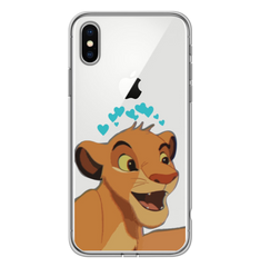 Чохол прозорий Print Lion King для iPhone XS MAX Simba Love Blue купити