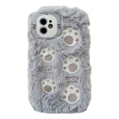 Чехол Fluffy Cute Case для iPhone 12 Paw Grey купить