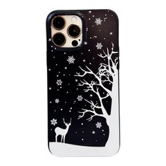 Чехол Silicone New Year для iPhone 15 Deer White