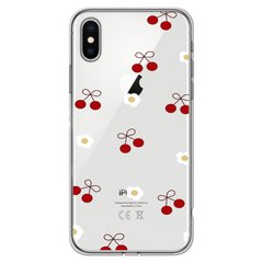 Чехол прозрачный Print Cherry Land для iPhone X | XS Small Cherry купить