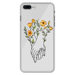 Чохол прозорий Print Leaves для iPhone 7 Plus | 8 Plus Hands Flower купити