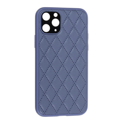 Чохол Leather Case QUILTED+CAMERA для iPhone 12 PRO Lavander Grey купити