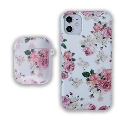Комплект Beautiful Flowers для iPhone 12 + Чохол для AirPods 1|2 Ніжні троянди