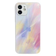 Чехол Glass Watercolor Case Logo new design для iPhone 11 White/Yellow купить