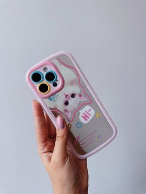 Чехол Cute Cat Mirror Case для iPhone 14 PRO Pink - ash-mobile.com.ua - фото 2