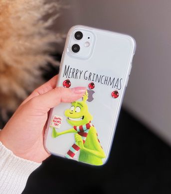 Чехол прозрачный Print NEW YEAR для iPhone 11 PRO MAX Snowmen купить