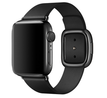 Ремешок Modern Buckle Leather для Apple Watch 42mm | 44mm | 45mm | 46mm | 49mm Black/Black - ash-mobile.com.ua - фото 1