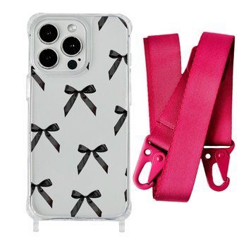 Чохол прозорий з ремінцем Print Mood swings для iPhone 7 Plus | 8 Plus Bow Black/Rose Red - ash-mobile.com.ua - фото 1