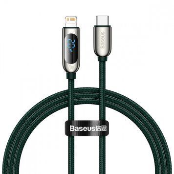 Кабель Baseus Display Fast Charging Type-C to Lightning 20W (1m) Green - ash-mobile.com.ua - фото 1