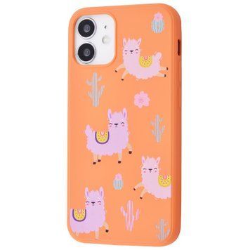 Чохол WAVE Fancy Case для iPhone 12 MINI Funny Llamas Orange - ash-mobile.com.ua - фото 1