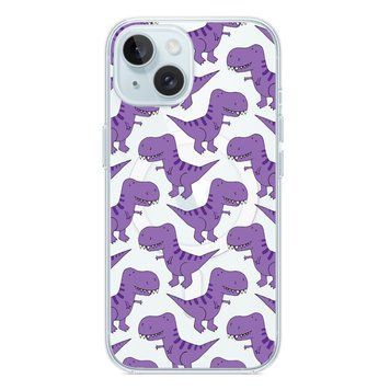 Чохол прозорий Print Dinosaur with MagSafe для iPhone 14 Purple - ash-mobile.com.ua - фото 1