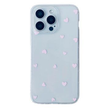Чохол Transparent Hearts для iPhone 16 Pink - ash-mobile.com.ua - фото 1