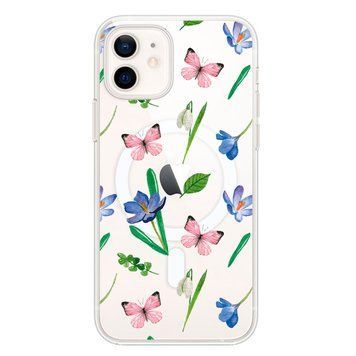 Чохол прозорий Print Butterfly with MagSafe для iPhone 12 MINI Pink - ash-mobile.com.ua - фото 1
