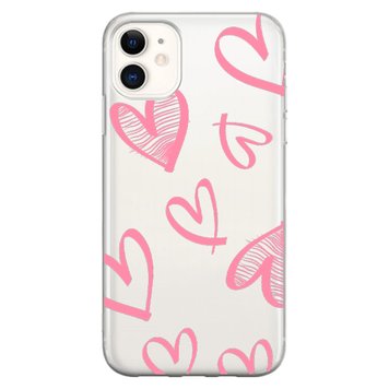 Чохол прозорий Print Love Kiss для iPhone 12 | 12 PRO Heart Pink - ash-mobile.com.ua - фото 1