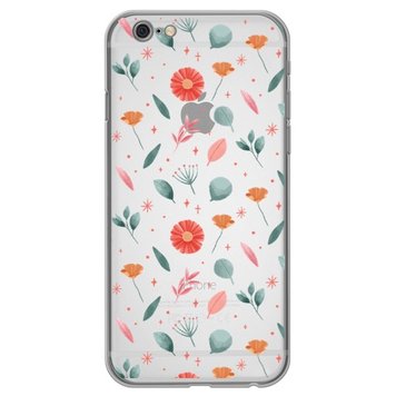 Чехол прозрачный Print Flower для iPhone 6 | 6s Red - ash-mobile.com.ua - фото 1