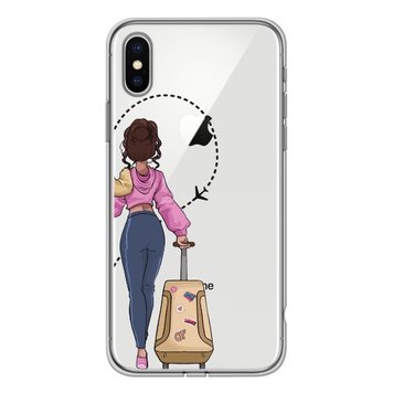 Чохол прозорий Print Adventure Girls для iPhone XS MAX Beige Bag - ash-mobile.com.ua - фото 1