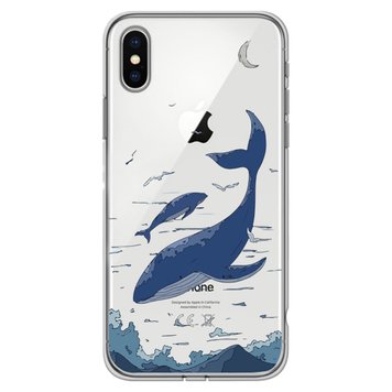 Чехол прозрачный Print Animal Blue для iPhone X | XS Whale - ash-mobile.com.ua - фото 1