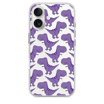 Чохол прозорий Print Dinosaur для iPhone 17 Air Purple