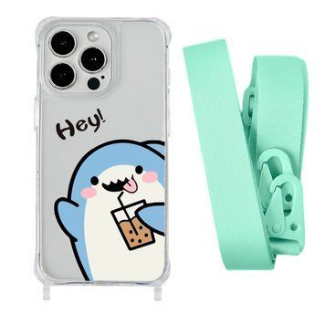 Чехол прозрачный с ремешком Print Shark для iPhone 7 | 8 | SE 2 | SE 3 Shark Cocktail/Avocado - ash-mobile.com.ua - фото 1