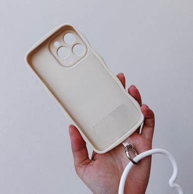 Чехол Волнистый с держателем сердцем для iPhone 14 PRO MAX Antique White