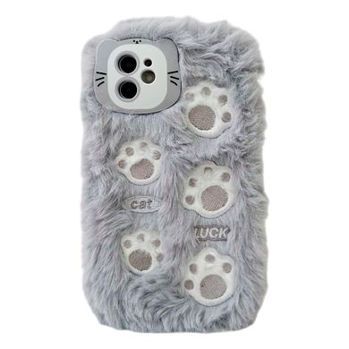 Чохол Fluffy Cute Case для iPhone 12 Paw Grey - ash-mobile.com.ua - фото 1