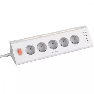 Мережевий фільтр Proove Prism Socket (5 AC + 2 Type-C + 2 USB) 1.6m White - ash-mobile.com.ua - фото 3