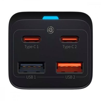 Мережевий фільтр Baseus GaN3 Pro 65W (2 Type-C + 2 USB) + Кабель Type-C to Type-C 100W (1m) Black - ash-mobile.com.ua - фото 6