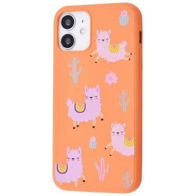 Чехол WAVE Fancy Case для iPhone 12 MINI Funny Llamas Orange купить