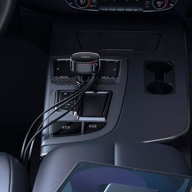 Автомобильное ЗУ Baseus Enjoyment Pro 60W (Type-C) + Retractable Type-C+Lightning Cables Black - ash-mobile.com.ua - фото 9