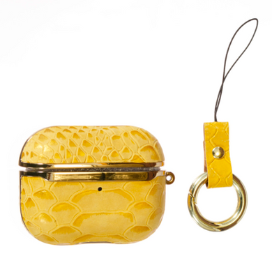Чехол ONEGIF Leather Snake Case для AirPods PRO Yellow