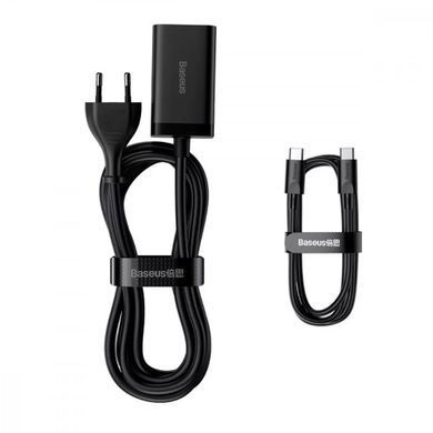 Мережевий фільтр Baseus GaN3 Pro 65W (2 Type-C + 2 USB) + Кабель Type-C to Type-C 100W (1m) Black - ash-mobile.com.ua - фото 5