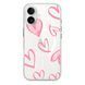 Чехол прозрачный Print Love Kiss with MagSafe для iPhone 17 Heart Pink