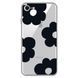 Чехол прозрачный Print Flower Color для iPhone 16e | 17e Black - ash-mobile.com.ua - фото 1