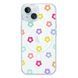 Чехол прозрачный Print Flower Color with MagSafe для iPhone 15 Flower rainbow