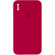 Чехол Silicone Case FULL+Camera Square для iPhone X | XS Rose Red купить