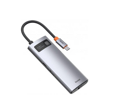 Перехідник для MacBook USB-C хаб Baseus Metal Gleam Series Multifunctional 6 в 1 Gray купити