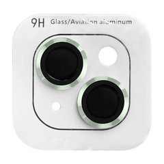 Защитное стекло Metal Classic на камеру для iPhone 15 | 15 Plus Light Green