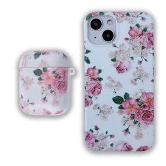 Комплект Beautiful Flowers для iPhone 13 + Чохол для AirPods 1|2 Ніжні троянди