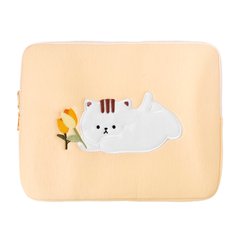 Сумка Cute Bag для MacBook Air 13" (2018-2022) | Pro 13" (2016-2022) Cat with flowers Yellow купити
