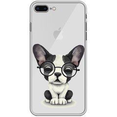 Чехол прозрачный Print Dogs для iPhone 7 Plus | 8 Plus Glasses Bulldog Black купить