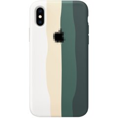 Чехол Rainbow Case для iPhone XS MAX White/Pine Green купить